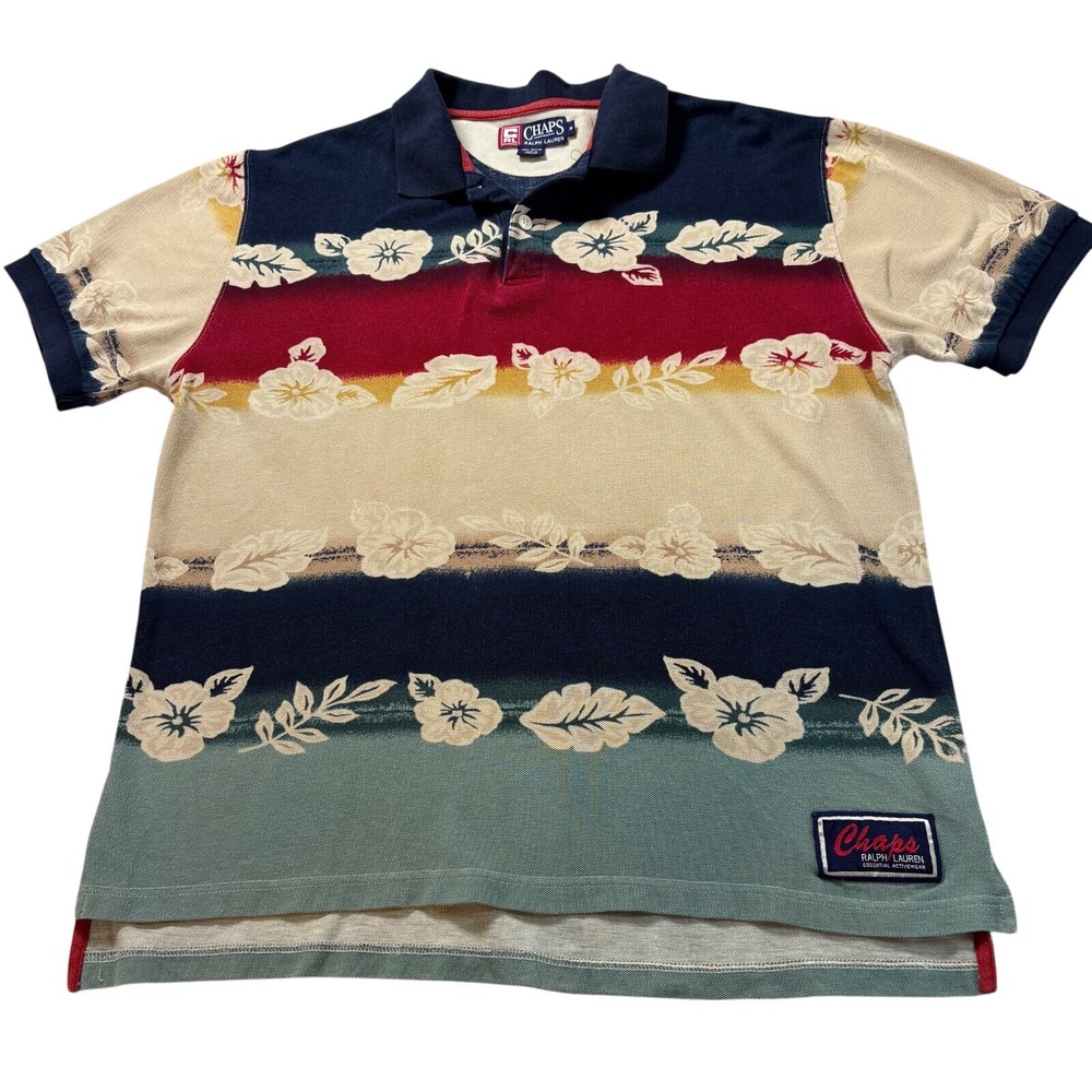 Ralph Lauren Multicolor Floral Stripe Polo - Navy, Red, Cream, Teal